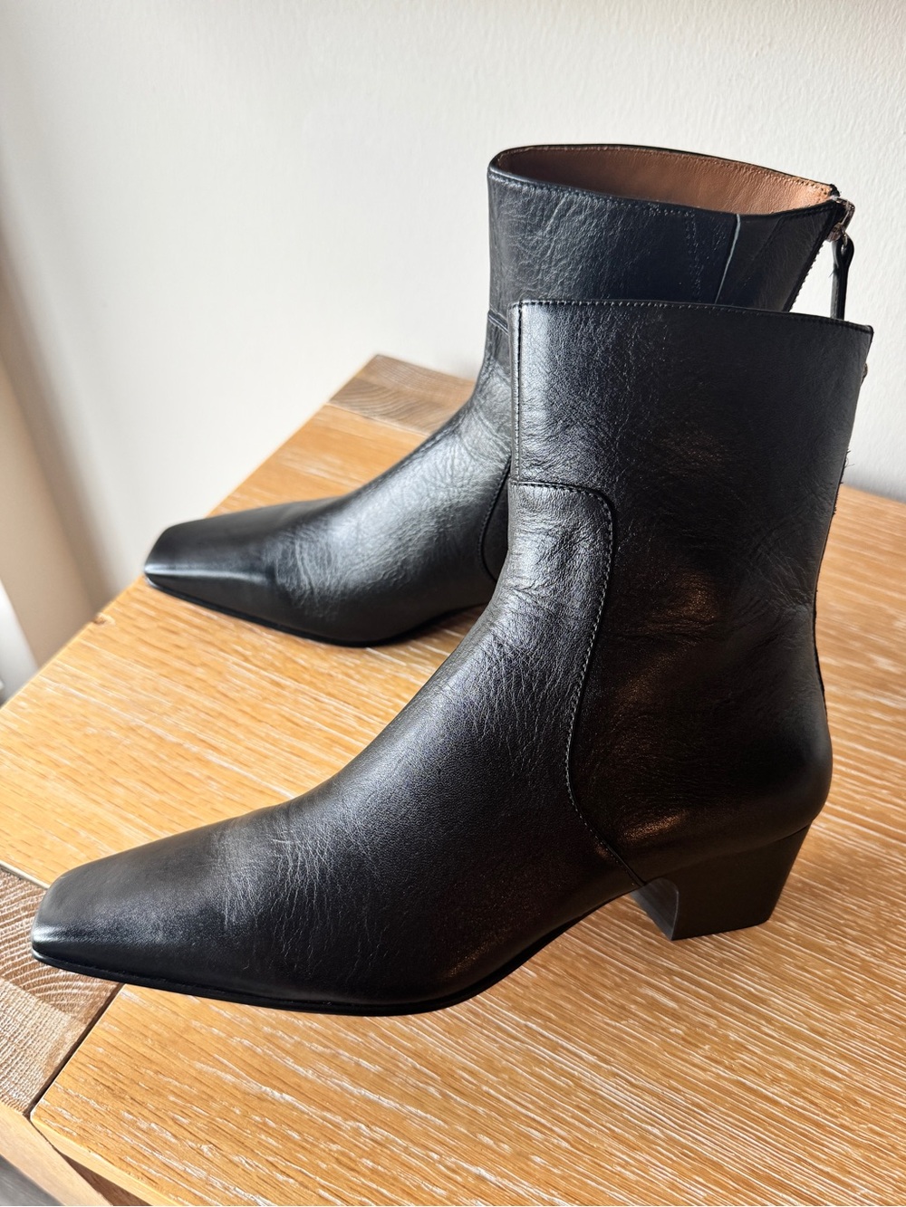 NWOB MADEWELL Women's The Lexie Ankle Boot True Black Leather Size 7 NX060